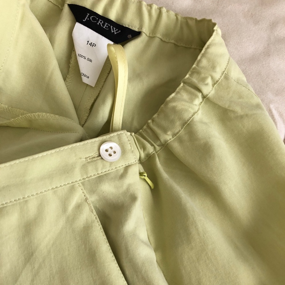 J. Crew Lightweight Silk Pants Light Green Size 14P - Picture 5 of 9